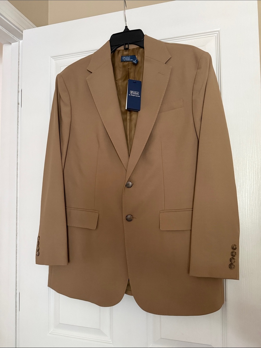 Women’s Classic Camel Blazer - Tailored Two-Button Jacket